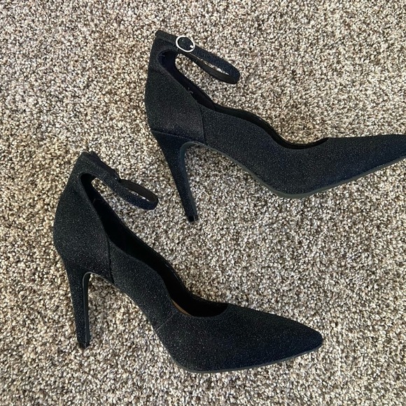 christian siriano black glitter sparkle pumps high heels size 7 New - Picture 2 of 5